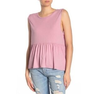 We The Free Dusty Rose Peplum Tank